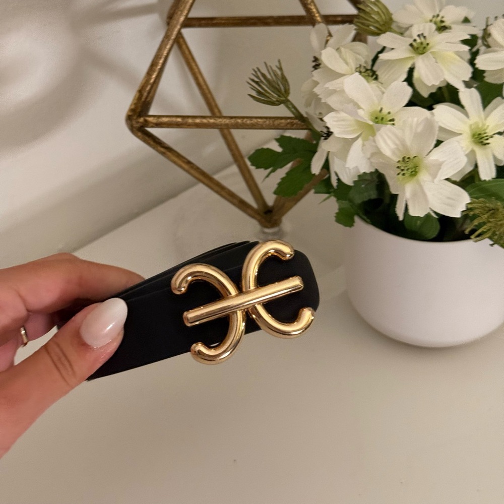 My Fave Black and Gold Women's Belt